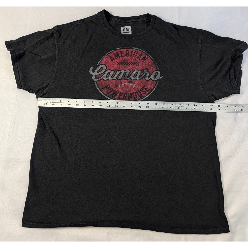 GM American Camaro Powerhouse Graphic T-Shirt Mens XL Black Short Sleeve Cotton - Picture 4 of 10